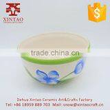 Small White Ceramic Soup Bowl With Green Rim for Hotel Use thumbnail-4