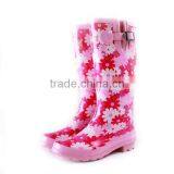 Rubber Rain Boots With Flower Pattern thumbnail-1