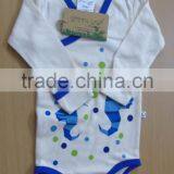 Organic Cotton Plain With Printed Baby Body Suits and Soft With Long Sleeve Baby t Shirts With Organic Latest Design Baby Pants thumbnail-3