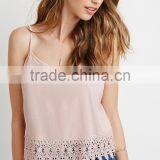 2015 New Fashion Crochet Trim Cami Tank Top thumbnail-2