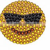 Top Quality Smiley Blue Glitter Acrylic Stone Sticker Custom Emoji Rhinestone Sticker Self Adhesive thumbnail-3