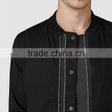 MGOO High Quality Custom Black Fashion Bomber Jackets Brand Designs Tops Mens Zip Up Long Sleeves Jacket thumbnail-3