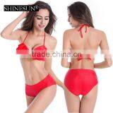 Hot Spring Bikini Swimwear 2017 Swimsuit Lotus Leaf Lace With Steel Swimsuit thumbnail-4