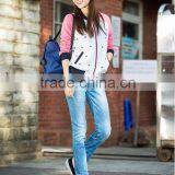 Light Grey Long-sleeved Jacket Pink Baseball Tide Mode thumbnail-4