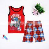S16043A Wholesale Child Sleepwear Two Pieces 100% Cotton Kids Pajamas Clothing Sets thumbnail-3