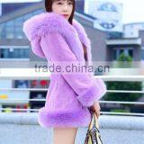 Superior Faux Rabbit Fur Coat For Women With Stand Collar