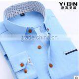 Yiwu Factory Production for Export Light Blue Business Work Uniform Classical Casual Dress Shirt for Men thumbnail-1