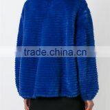 Shandao OEM Custom Long Sleeve Fashional Women Warm Blue Mink Coat thumbnail-4