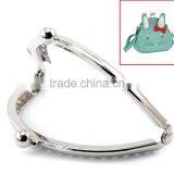 2PCs Silver Tone Bead Purse Bag Metal Frame Kiss Clasp Lock Handle 8.5x6cm(3 3/8"x2 3/8"),8seasons thumbnail-1