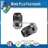 Made in Taiwan Black Bulge Open Ended Blue Thread Chrome Bulge Acorn Lug Nut thumbnail-6