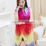 New Fashion Summer Floral Printing Silk Scarves Women Magic Mutifunctional Scarves Shawl thumbnail-4