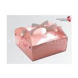 Decorative Cardboard Cake Boxes With Gloss Art Paper Handle
