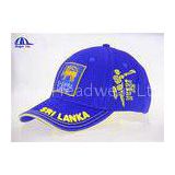 6 Panel Brushed Cotton Embroidery Custom Baseball Caps With Sri Lanka Cricket Logo
