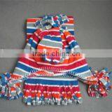 stripe printing pattern polar fleece hat gloves scarf set for children
