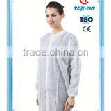 Nonwoven Lab Coat/work Suit/visitor Coat With Elastic Cuff and Button thumbnail-2