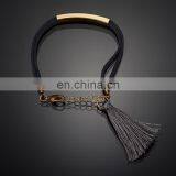 Hot Sale Adjustable Bracelet With Extended Chain Suede Fabric Bracelet With Tassel thumbnail-6