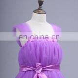 Real Pictures SHMY-F013 Purple Tulle Full Length Cap Sleeve Flower Girl Dress With Belt thumbnail-4