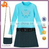 Kids Girls 4- 6 Knitworks Ribbed Rhinestone Mockneck Dresses With Stretch Belt thumbnail-1