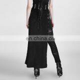 Q-298 Punk Rave Women's Black Long High Waisted Split Skirt thumbnail-4