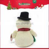 Christmas Plush White Snowman With Red Scarf and Black Hat thumbnail-4