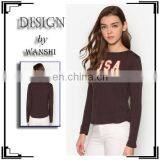 Casual Women Clothing Latest Printed Long Sleeve Top 100% Cotton Women Tops and Blouses