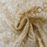 African Embroidery Gold Mesh Lace New Sequin Fabric thumbnail-4