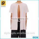 2016 Custom Wholesale Hot Sale Open-back Design Lady Cheap Casual T Shirt thumbnail-4