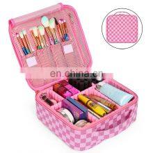 In Stock Free Sample Accept Custom Logo Large Capacity Beauty Makeup Bag Travel Cosmetic Bag Case For Women Pu Cute Makeup Case thumbnail-2