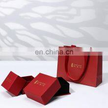 Luxury Custom Logo Cardboard Paper Jewellery Gift Box Red Customize Logo Jewelry Gift Packaging Box