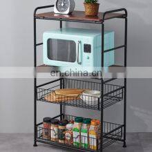 Hot Sale In 2022 Movable Kitchen Shelf Storage Racks Storage Cabinet Shelf thumbnail-4