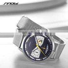 SINOBI Men Masculinity Watches Wrist S9814G Creative Human Smile Dial Small Three Dial Watch Chronograph Handwatch thumbnail-3