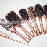 Good Quality Top Selling New Fashion Metallic Rose Golden Color Plastic Hair Brush thumbnail-5