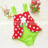 2015 Top Quality Health Fabric Kids Swimwear Baby Girl Cute Dot One-piece Swimsuit