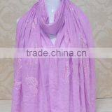 New Style Sequin Leaf Pattern Cotton Fashion Woman Embroidered Shawls thumbnail-2