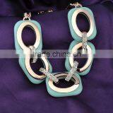 Women's Dresses Jewelry Resin Hoop Charms Design Crystal Chunky Necklace thumbnail-3