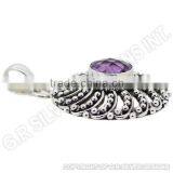 Amethyst Gemstone Pendant Wholesale,925 Sterling Silver Designer Pendant for Necklace Jewelry thumbnail-2