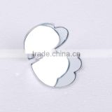 Heart shape Aluminum double side foldable travel mirror