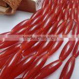 Natural Red Carnelian Beads Gemstones Red Agate Faceted Rice Beads 8*12mm thumbnail-1