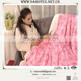 offset printed microfiber softextile chunky knit blanket