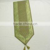 Indian Silk Table Runner With 6 Place Mats & 6 Coaster in Green Color Size 16*62 thumbnail-4