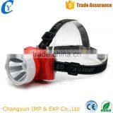 3*AAA Dry Battery Red LED Flashlight Cheap Plastic Body Headlamps