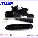 2.16mm Pitch TYCO AMP 180 Degree 50 Way RJ21 Champ Centronic Male IDC Connector With Plastic Cover