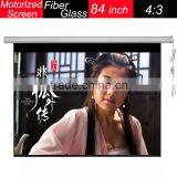 Hot Selling HD Electric Motorized Wall Mount 4:3 for 3D Cinema Office 84 Inch Projector Screen Stand