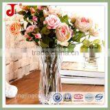 China Style New Arrival Cheap K9 Crystal Clear Glass Decorative Flower Shaped Glass Vase For Wedding Decoration