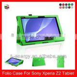 Free Shipping,Folio Leather Auto Wake Sleep Smart Cover Case For Sony Xperia Z2 Tablet 10.1'' Leather Case(2014 Model),Green thumbnail-1