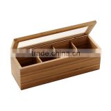 Bamboo tea storage tin box