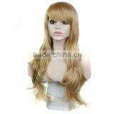New Arrival Long Wavy Curly Blonde Hair Wigs Heat Resistant Synthetic Hair Wig With Full Bangs Color 613# thumbnail-1
