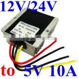 12v 24v to 5v 10a dc to dc Voltage Step Down Converter Reducer 15v 19v to 5v Regulator 50W for LED Etc