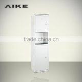 Washroom Embedded 304 Stainless Steel High Speed Hand Dryer Dustbin Combination