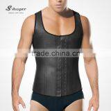 S-SHAPER 2034 Men`s Latex Waist Trainer Shaper Vest Waist Cincher With Zipper In The Front 3 Hooks thumbnail-3